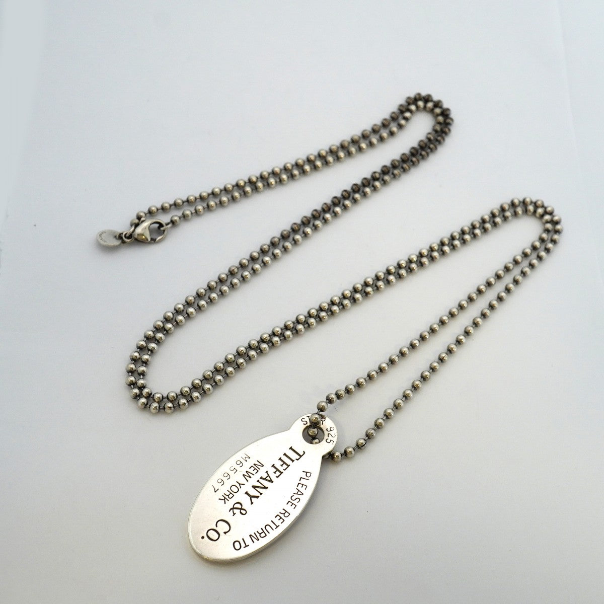 【6jeb0599-k】ティファニー ネックレス リターントゥ/ボールチェーン オーバル シルバー925【中古】レディース