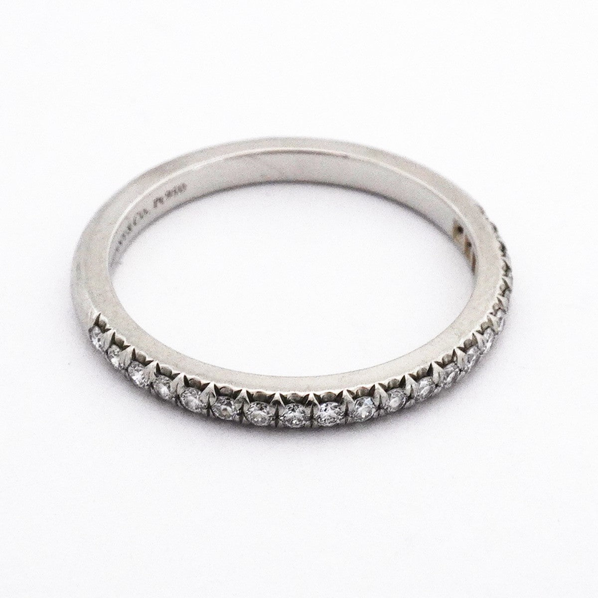 ★SALE【6jeb0606】ティファニー リング ソレスト ハーフエタニティ Pt950 プラチナ ダイヤモンド 11.5号【中古】レディース