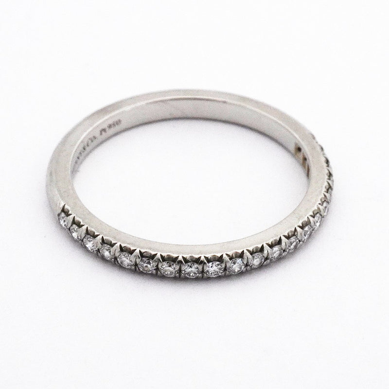 ★SALE【6jeb0606】ティファニー リング ソレスト ハーフエタニティ Pt950 プラチナ ダイヤモンド 11.5号【中古】レディース