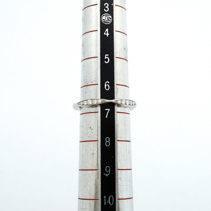 【6jeb0608】シャネル リング カメリア ハーフエタニティ Pt950 プラチナ ダイヤモンド ＃47【中古】レディース