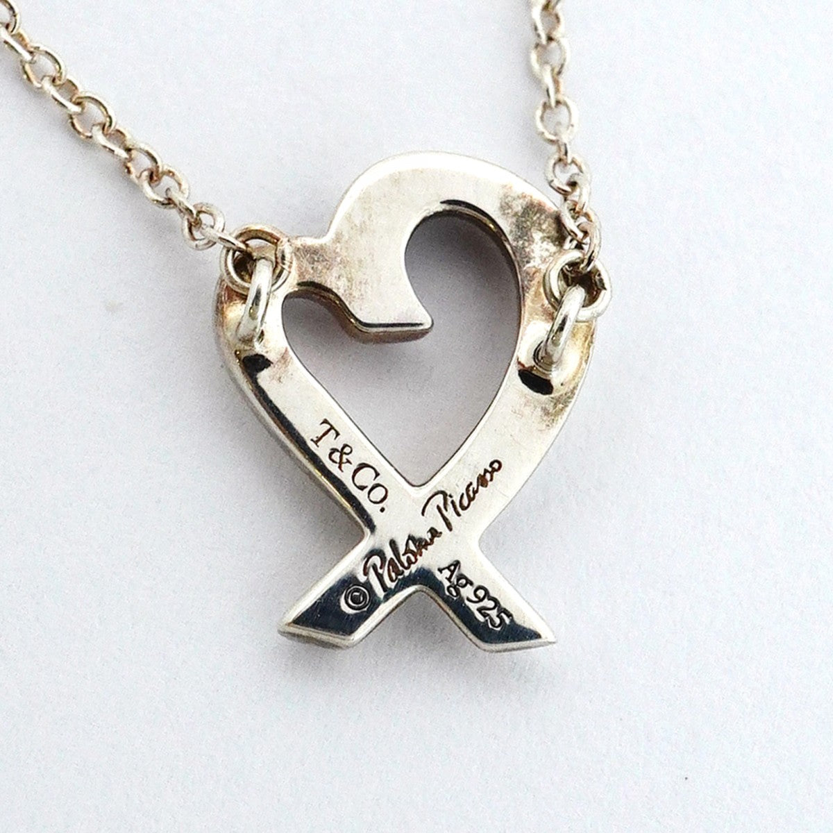 【6jeb0614-k】ティファニー ネックレス ラビングハート シルバー925【中古】レディース