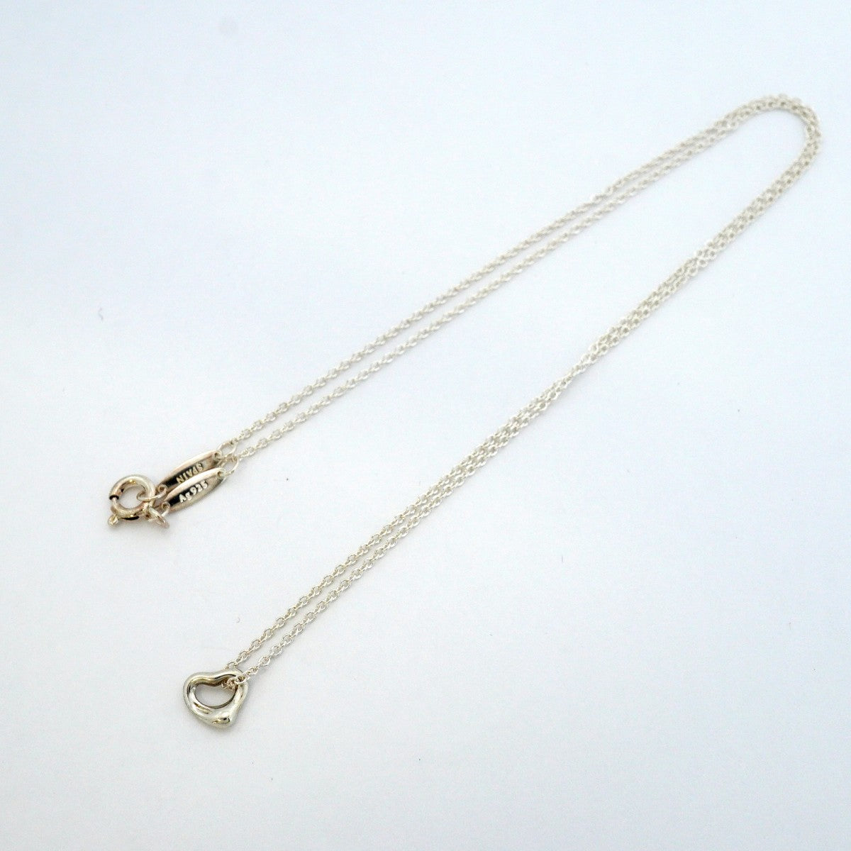 【6jeb0616-k】ティファニー ネックレス オープンハート シルバー925【中古】レディース