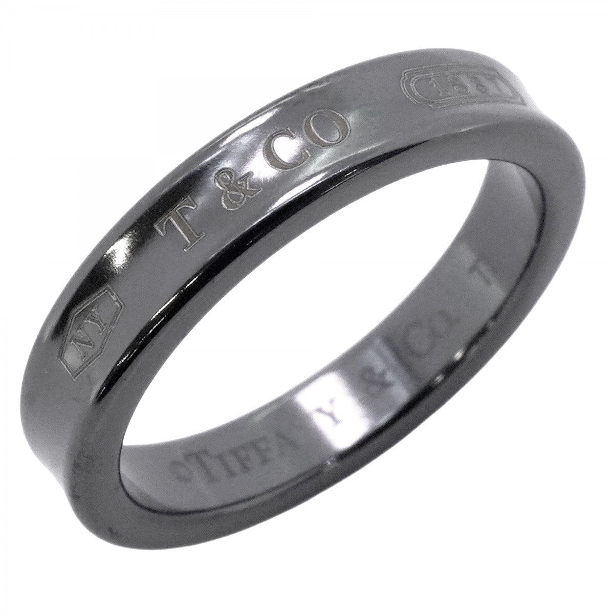 【6jeb0644】ティファニー リング ナロー チタン ブラック 15号【中古】メンズ レディース ユニセックス