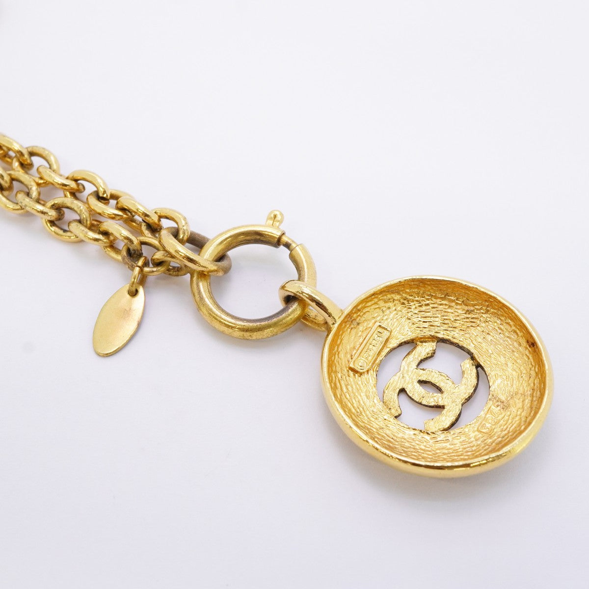 【6jeb0648】シャネル ネックレス ヴィンテージ ココマーク 丸型 サークル GPメッキ ゴールド【中古】レディース