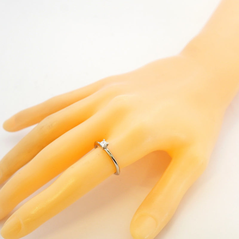 【6jeb0662】ティファニー リング ソリティア スクエアカット 1PD Pt950 プラチナ ダイヤモンド 0.18ct 14号【中古】レディース