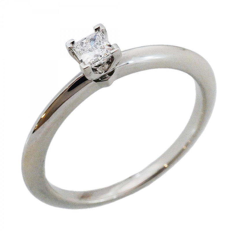 【6jeb0662】ティファニー リング ソリティア スクエアカット 1PD Pt950 プラチナ ダイヤモンド 0.18ct 14号【中古】レディース