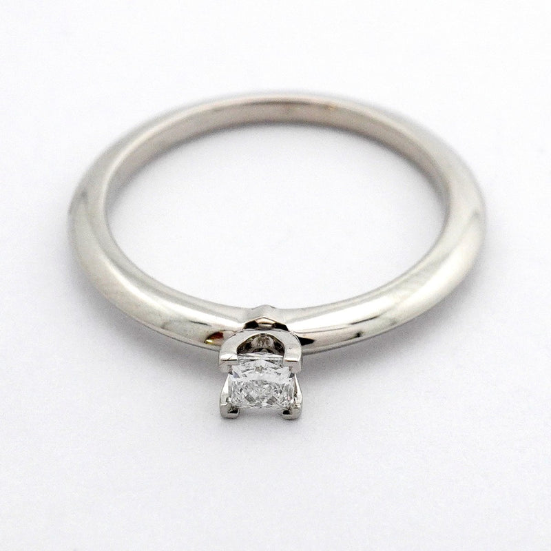 【6jeb0662】ティファニー リング ソリティア スクエアカット 1PD Pt950 プラチナ ダイヤモンド 0.18ct 14号【中古】レディース
