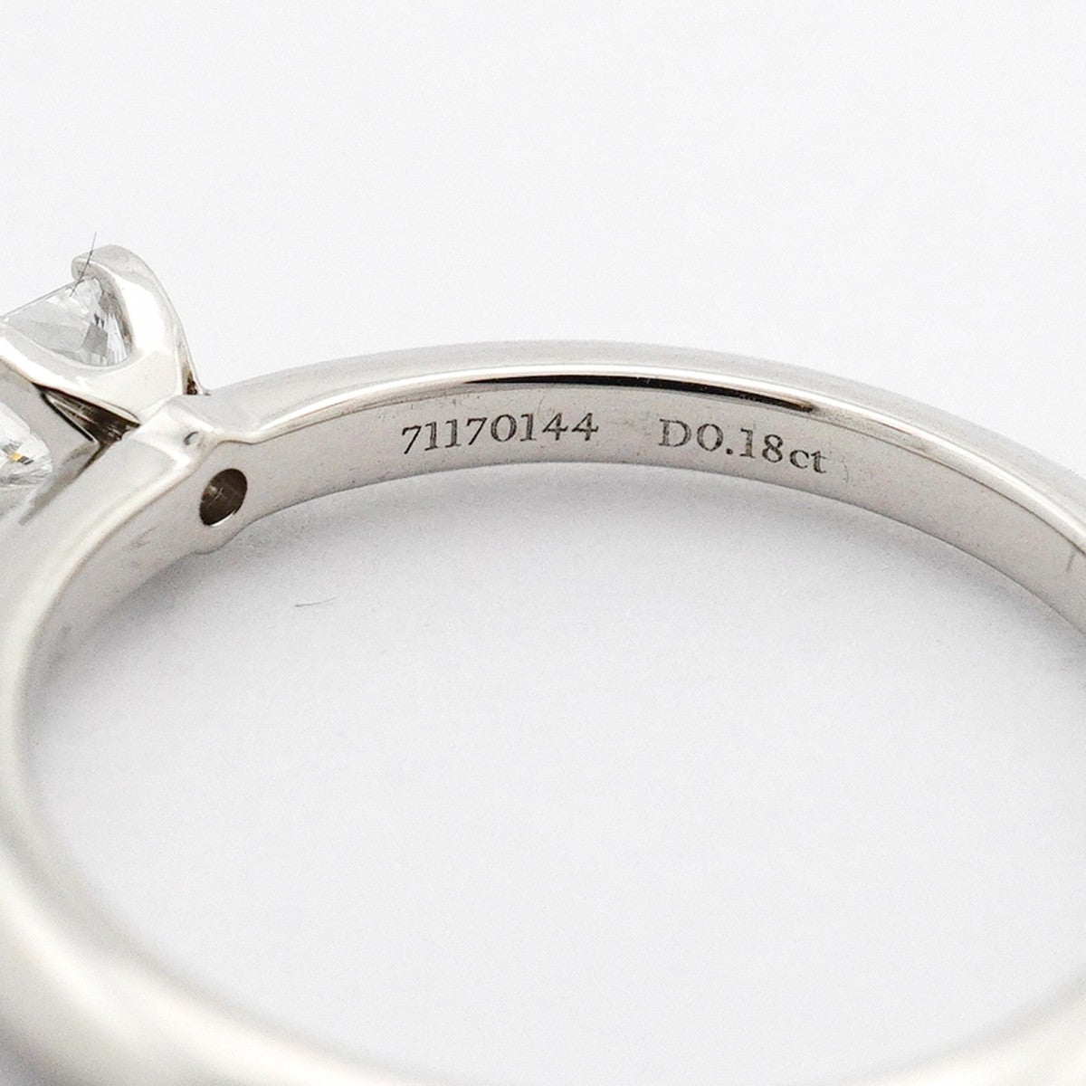 【6jeb0662】ティファニー リング ソリティア スクエアカット 1PD Pt950 プラチナ ダイヤモンド 0.18ct 14号【中古】レディース