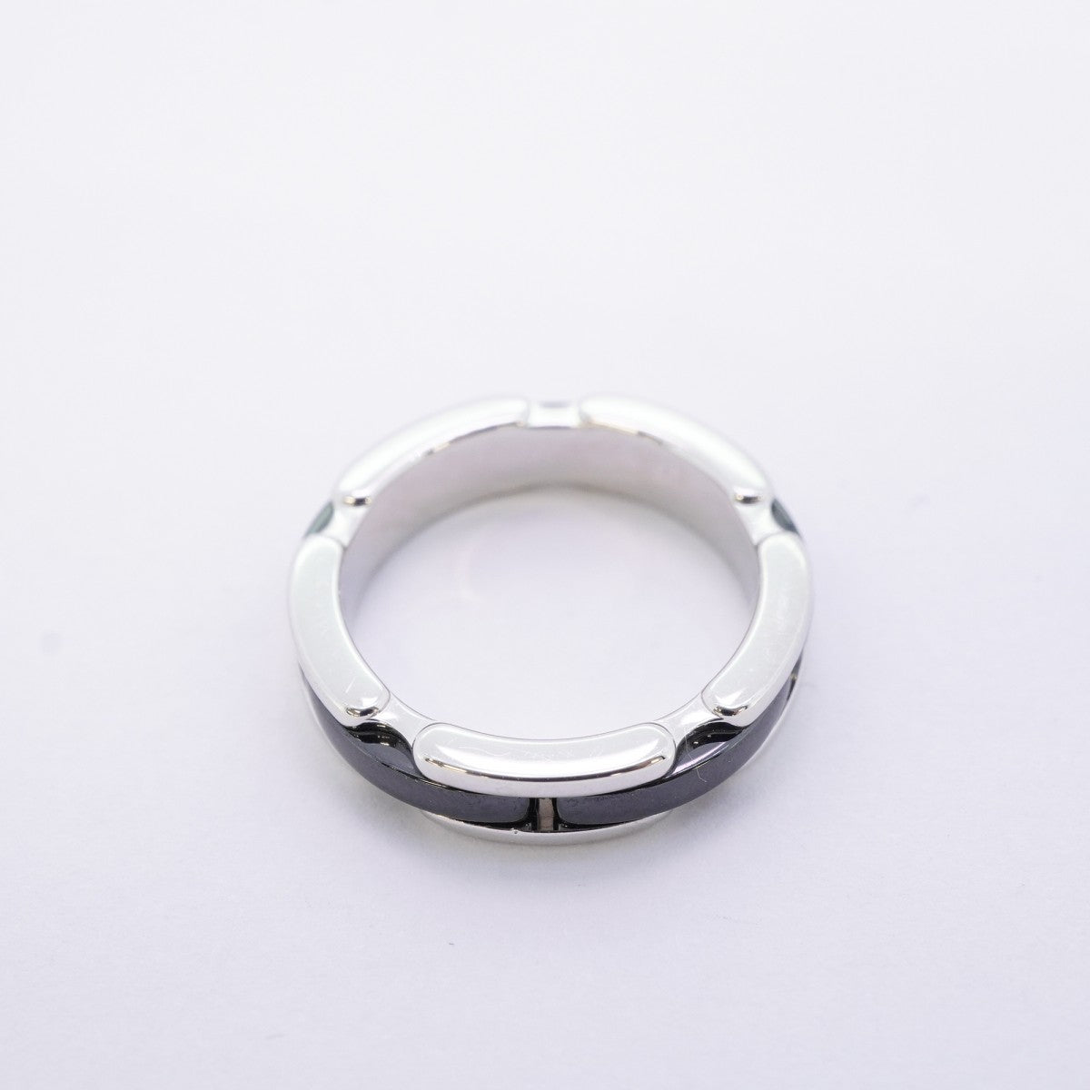 【6jeb0667】シャネル リング ウルトラコレクション K18WG ホワイトゴールド セラミック ブラック ＃47【中古】レディース
