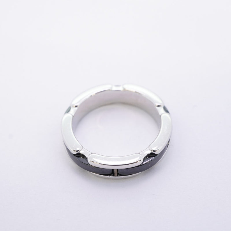 【6jeb0667】シャネル リング ウルトラコレクション K18WG ホワイトゴールド セラミック ブラック ＃47【中古】レディース