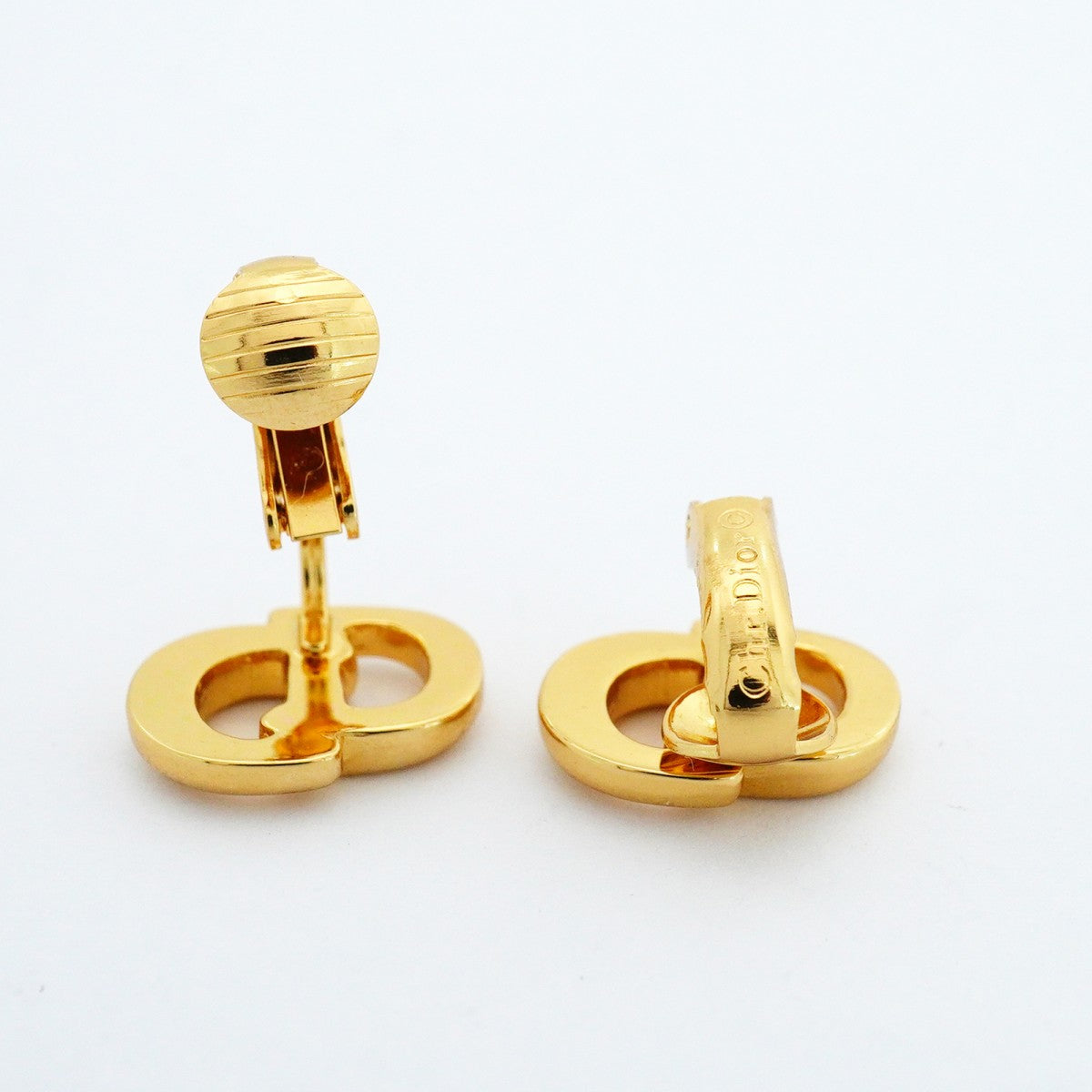 【6jeb0674-k】クリスチャンディオール イヤリング CDロゴ GPメッキ ゴールド【中古】レディース