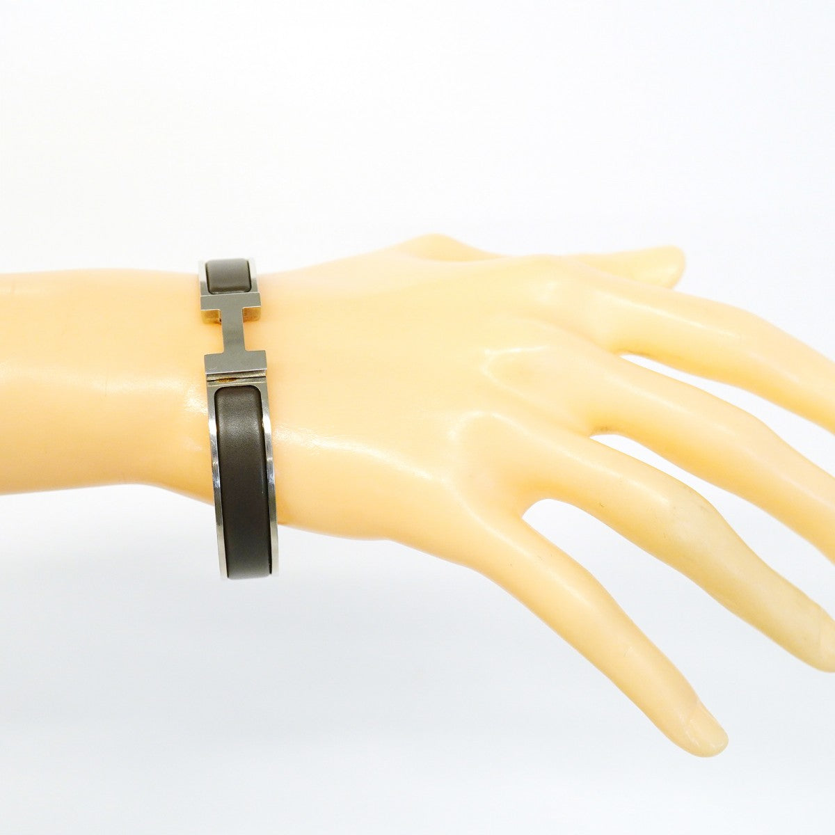 【6jeb0693-k】エルメス バングル クリッククラックPM メタル シルバー グレー【中古】メンズ レディース ユニセックス