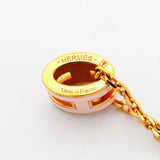 【6jeb0703-k】エルメス ネックレス ポップアッシュ GPメッキ ゴールド ピンク【中古】レディース