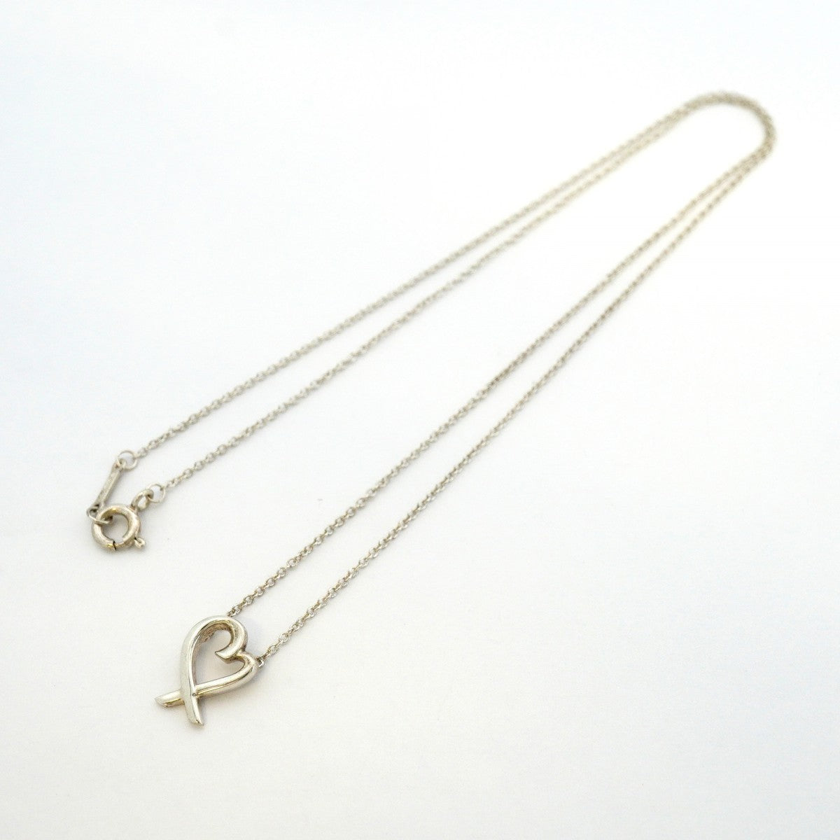 【6jeb0706-k】ティファニー ネックレス ラビングハート シルバー925【中古】レディース