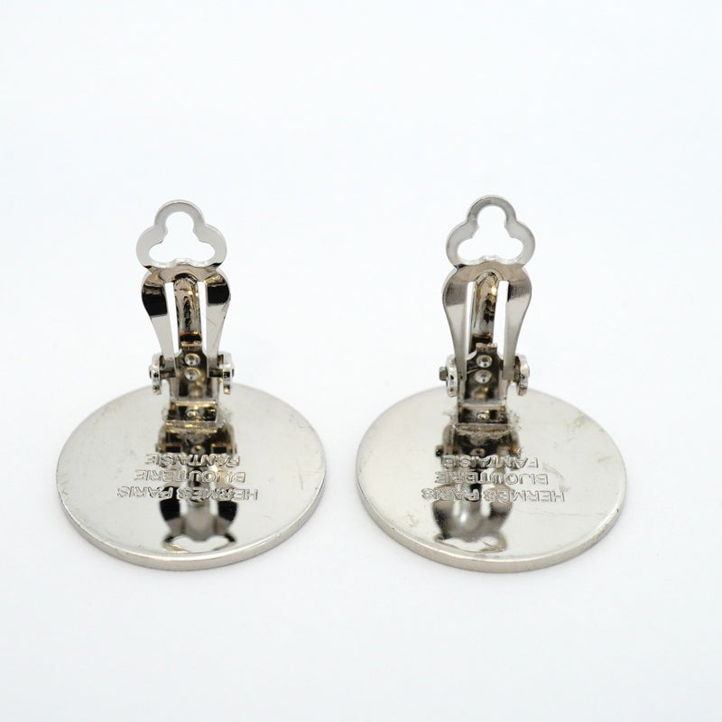 【6jeb0713-k】エルメス イヤリング セリエ メタル シルバー【中古】レディース