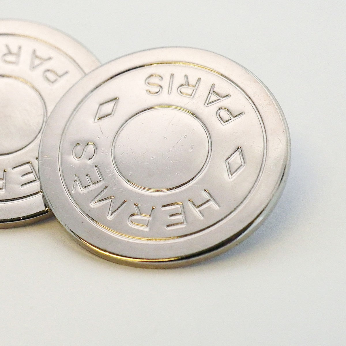 【6jeb0713-k】エルメス イヤリング セリエ メタル シルバー【中古】レディース