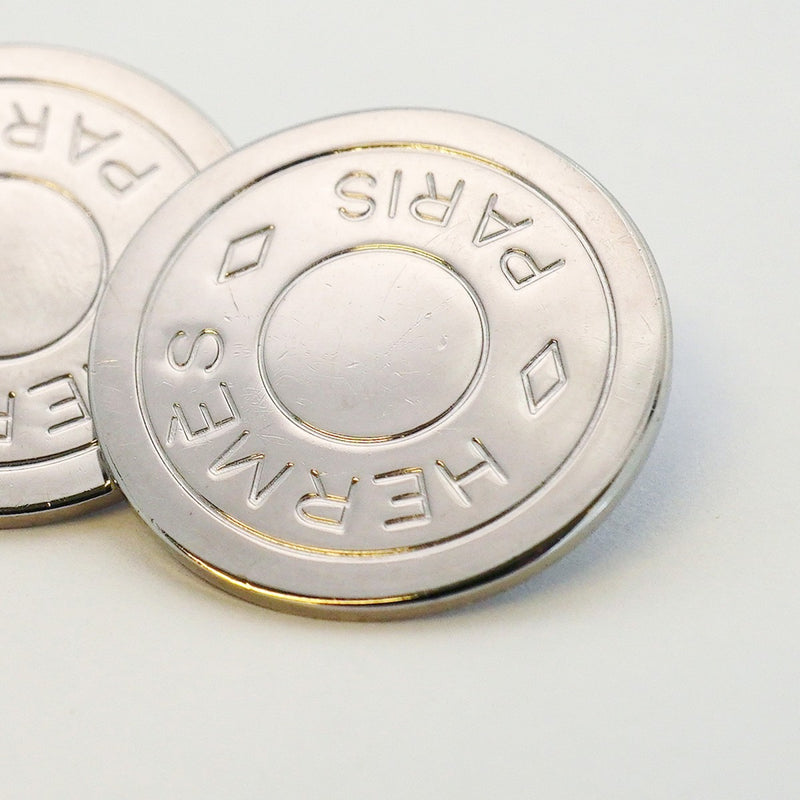 【6jeb0713-k】エルメス イヤリング セリエ メタル シルバー【中古】レディース