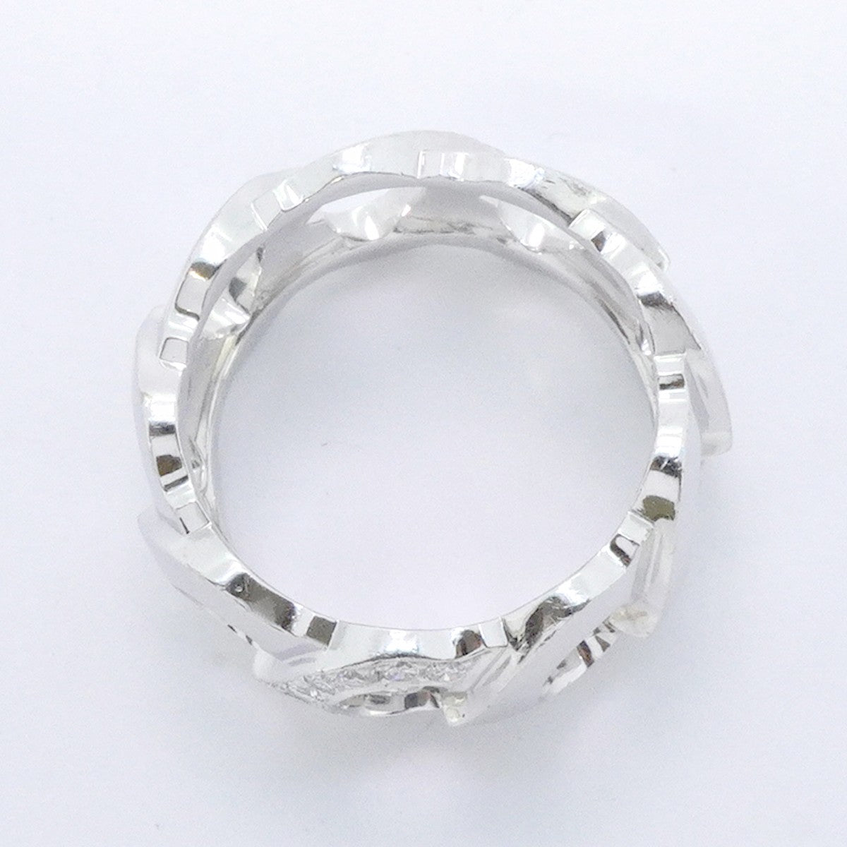 【6jeb0725】カルティエ リング Cドゥ K18WG ホワイトゴールド ダイヤモンド ＃56【中古】メンズ レディース ユニセックス
