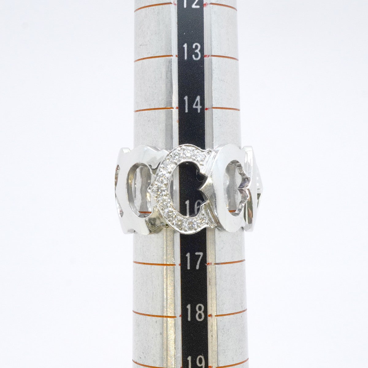 【6jeb0725】カルティエ リング Cドゥ K18WG ホワイトゴールド ダイヤモンド ＃56【中古】メンズ レディース ユニセックス