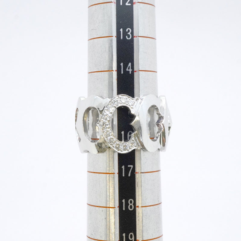 【6jeb0725】カルティエ リング Cドゥ K18WG ホワイトゴールド ダイヤモンド ＃56【中古】メンズ レディース ユニセックス