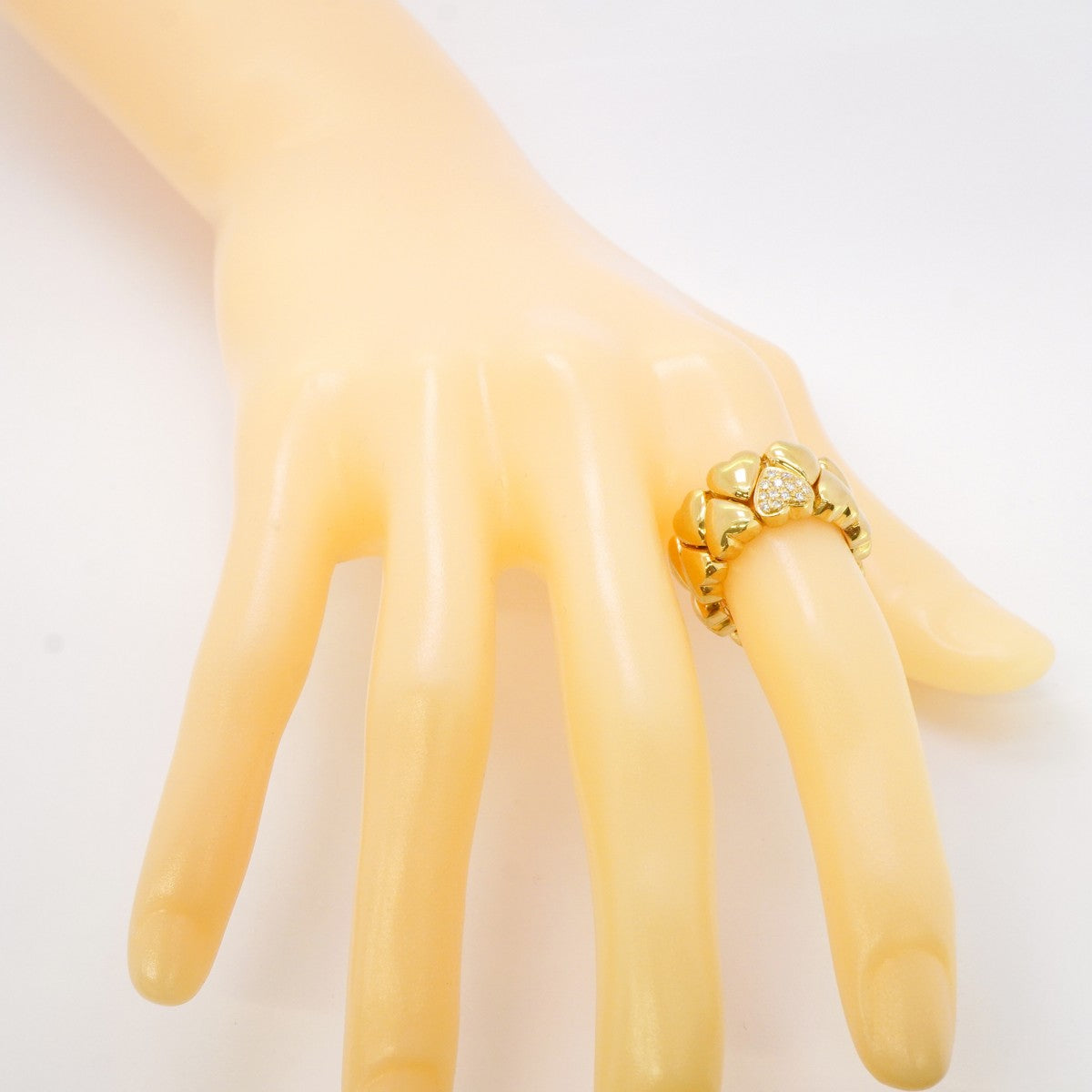 【6jeb0726】カルティエ リング ダブルハート K18YG イエローゴールド ダイヤモンド ＃55【中古】レディース