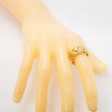 【6jeb0726】カルティエ リング ダブルハート K18YG イエローゴールド ダイヤモンド ＃55【中古】レディース