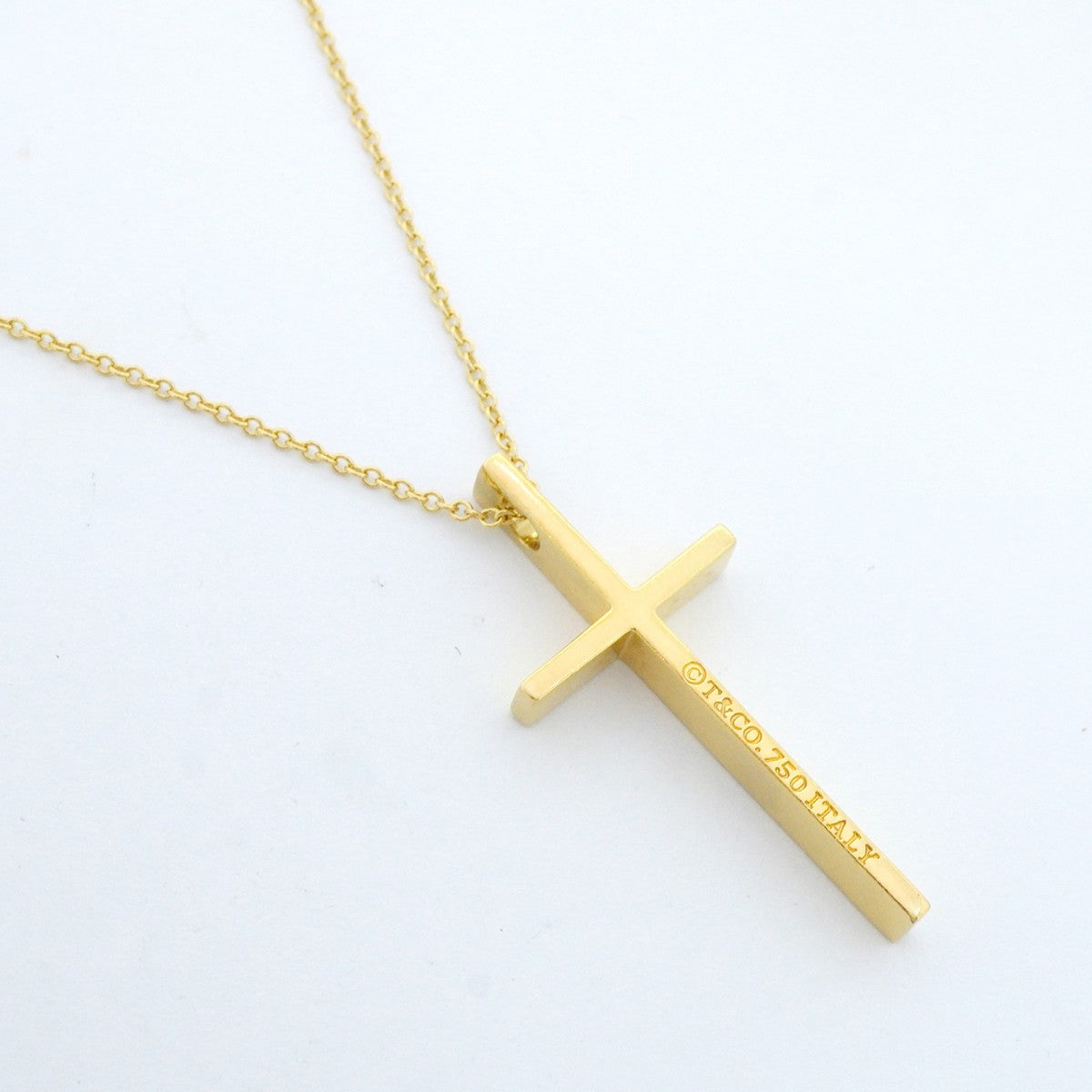 【6jeb0731】ティファニー ネックレス クロス K18YG イエローゴールド【中古】レディース