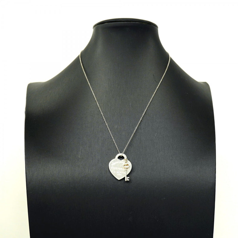 【6jeb0764-k】ティファニー ネックレス ハートタグ/キー シルバー925【中古】レディース