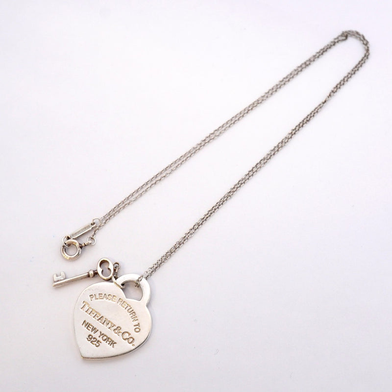 【6jeb0764-k】ティファニー ネックレス ハートタグ/キー シルバー925【中古】レディース