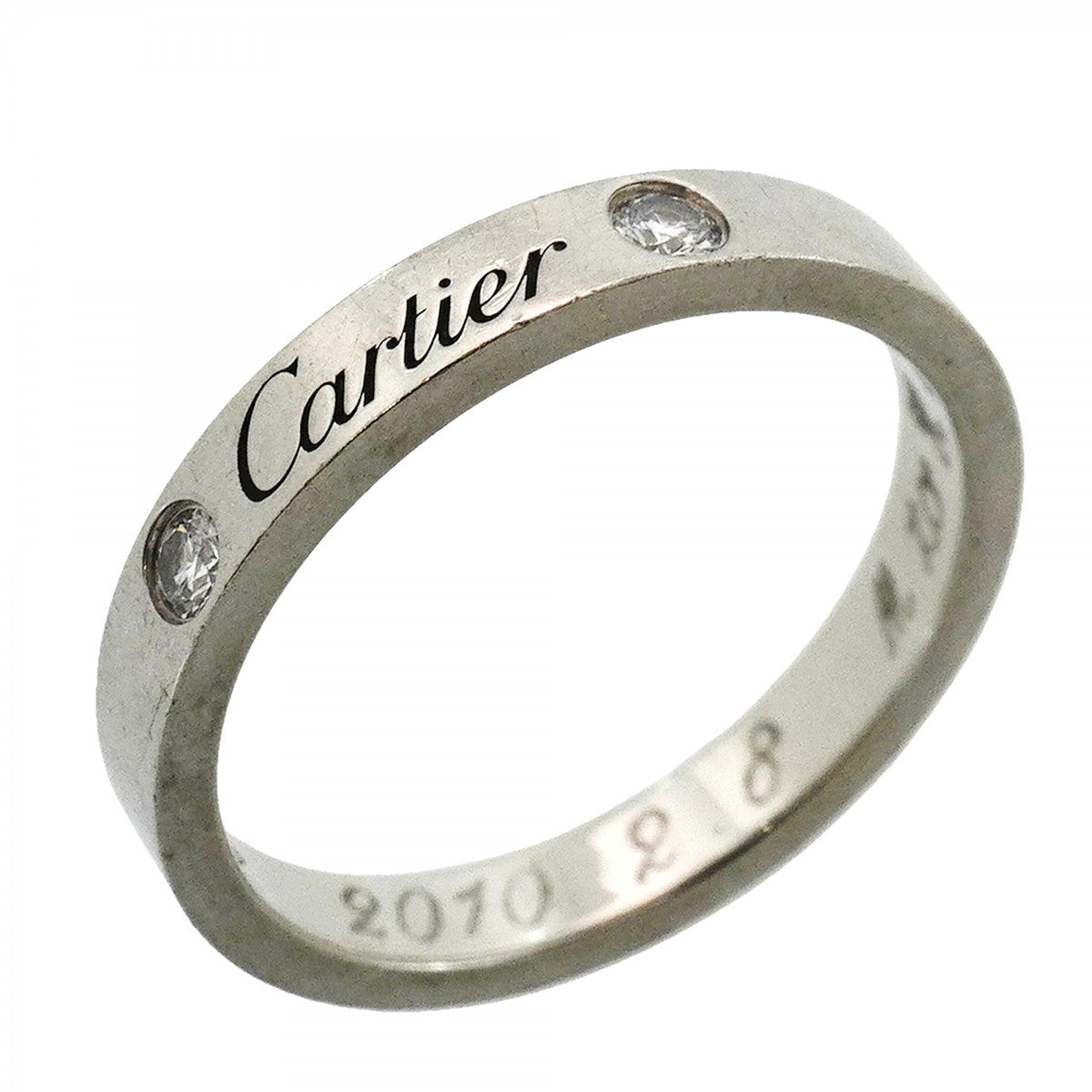 【6jeb0769】カルティエ リング Cドゥ/ウェディング 2PD Pt950 プラチナ ダイヤモンド ＃53【中古】レディース