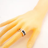 【6jeb0777】カルティエ リング C2 K18WG ホワイトゴールド ブラックラッカー ＃57【中古】メンズ