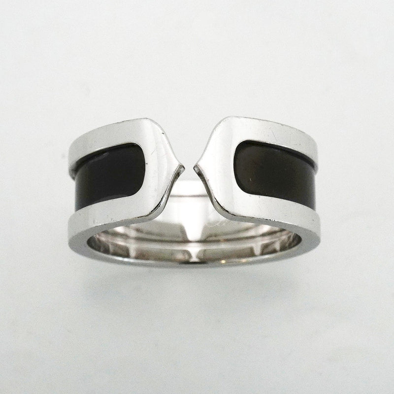 【6jeb0777】カルティエ リング C2 K18WG ホワイトゴールド ブラックラッカー ＃57【中古】メンズ