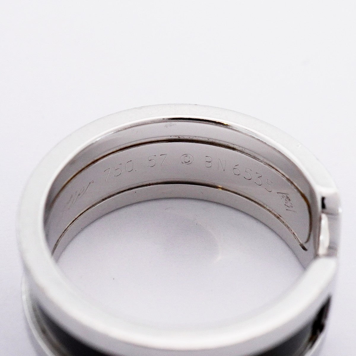 【6jeb0777】カルティエ リング C2 K18WG ホワイトゴールド ブラックラッカー ＃57【中古】メンズ