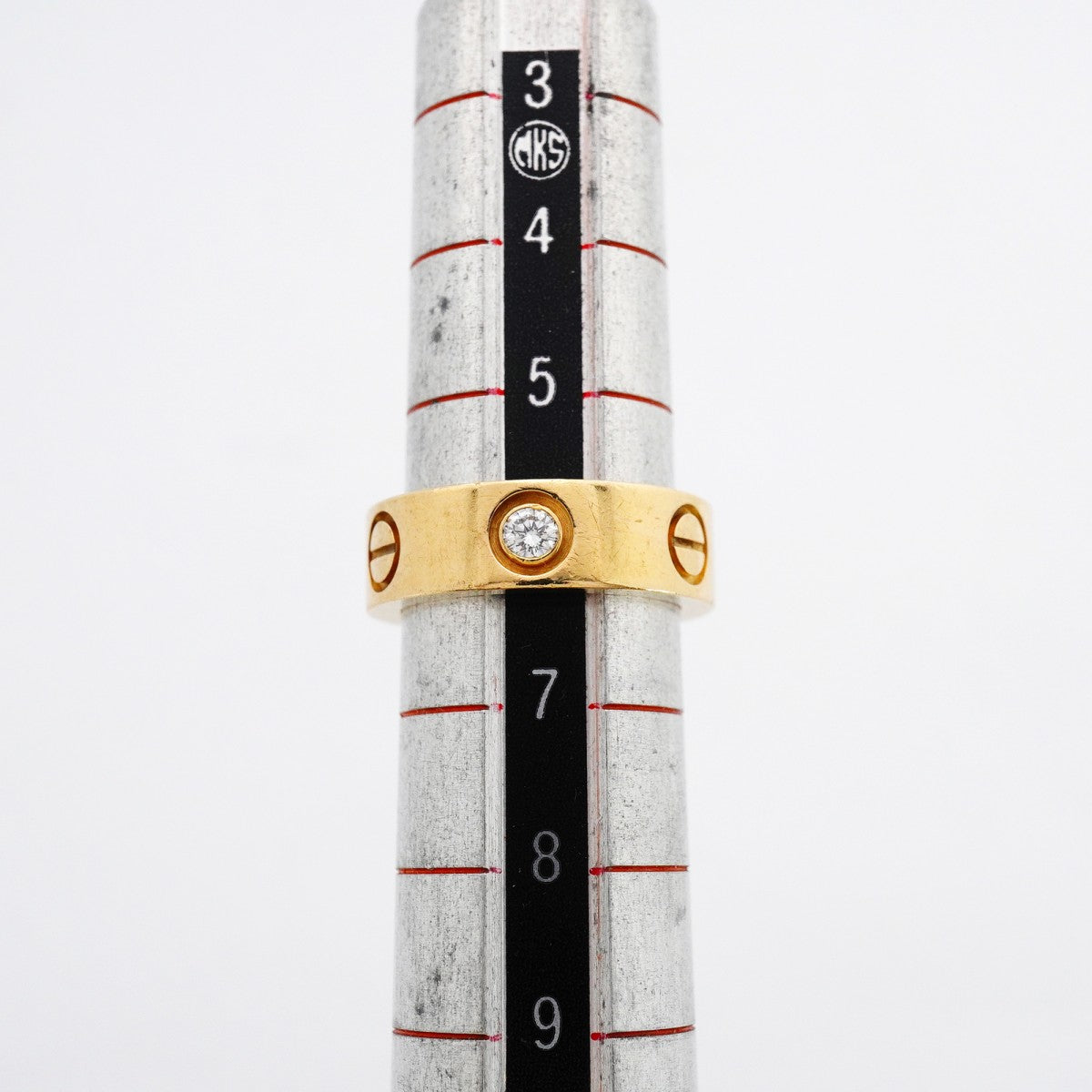 【6jeb0786】カルティエ リング ラブ 3PD K18YG イエローゴールド ダイヤモンド ＃46【中古】レディース