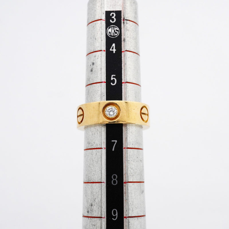 【6jeb0786】カルティエ リング ラブ 3PD K18YG イエローゴールド ダイヤモンド ＃46【中古】レディース