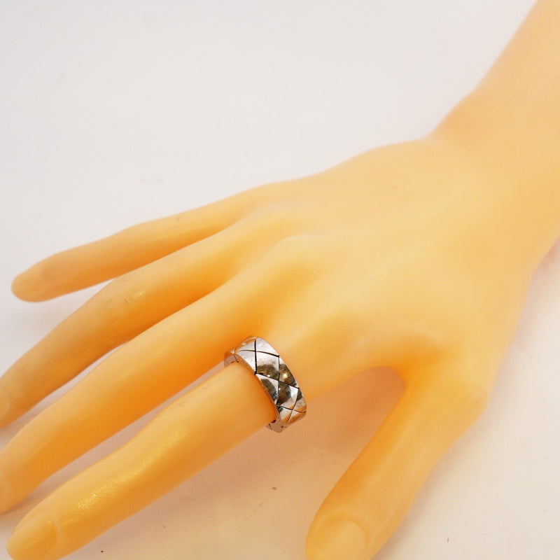 【6jeb0787】シャネル リング マトラッセ K18WG ホワイトゴールド 13号【中古】レディース