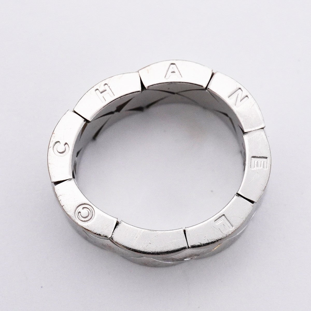 【6jeb0787】シャネル リング マトラッセ K18WG ホワイトゴールド 13号【中古】レディース