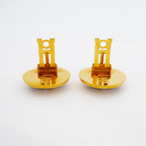 【6jeb0799-k】エルメス イヤリング エマイユ 丸型 サークル 鳥モチーフ GPメッキ 七宝焼き ゴールド マルチカラー【中古】レディース