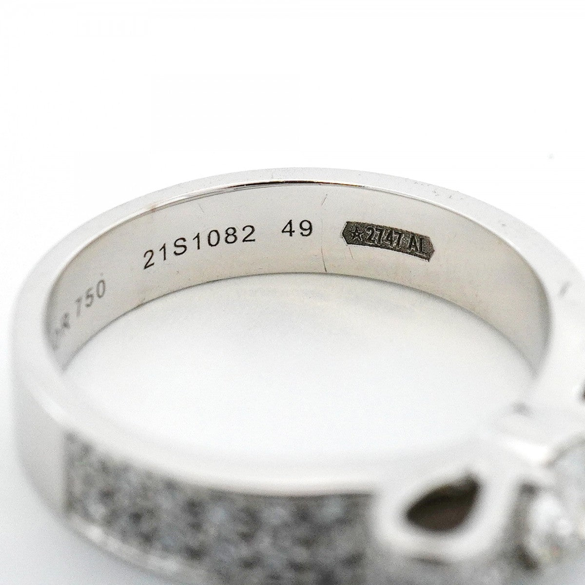 【6jeb0808】シャネル リング リュバンドゥ K18WG ホワイトゴールド ダイヤモンド ＃49【中古】レディース