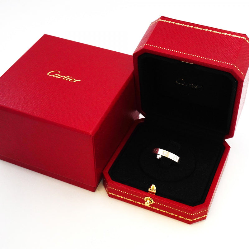 【6jeb0809】カルティエ リング ミニラブ 1PD K18WG ホワイトゴールド ダイヤモンド ＃55【中古】メンズ レディース ユニセックス