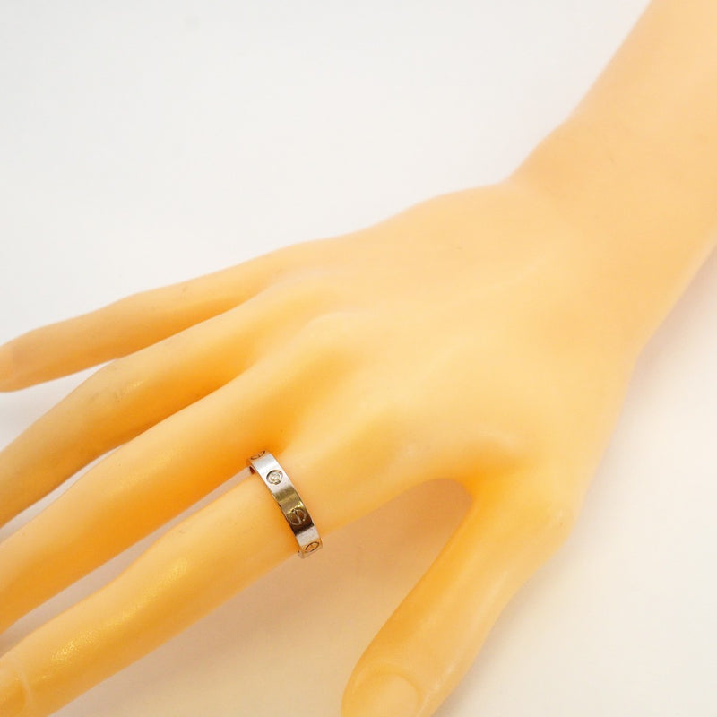 【6jeb0809】カルティエ リング ミニラブ 1PD K18WG ホワイトゴールド ダイヤモンド ＃55【中古】メンズ レディース ユニセックス
