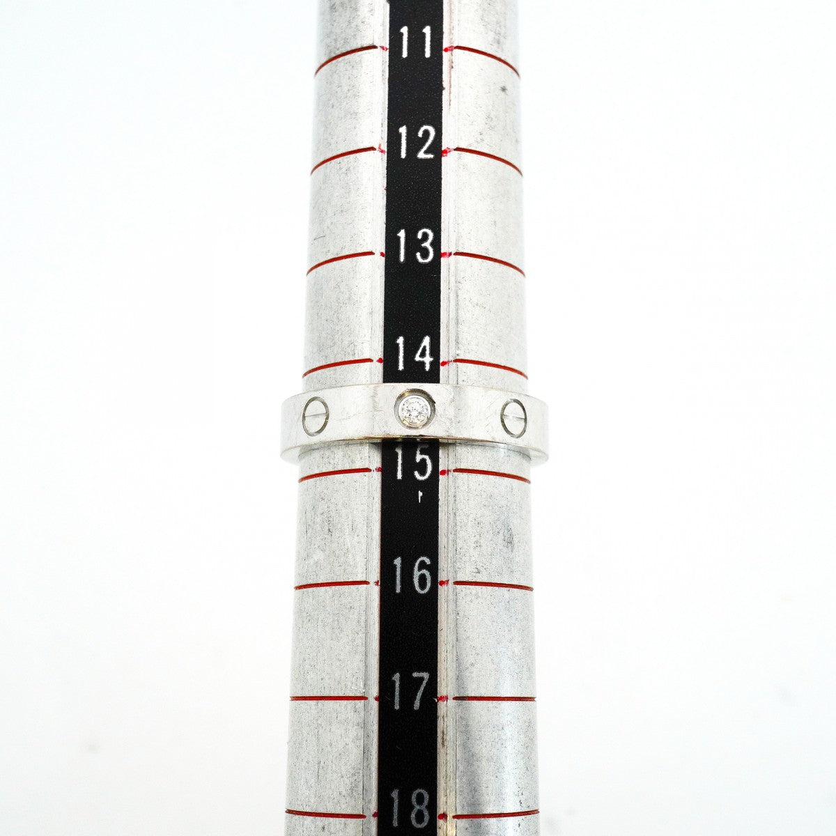 【6jeb0809】カルティエ リング ミニラブ 1PD K18WG ホワイトゴールド ダイヤモンド ＃55【中古】メンズ レディース ユニセックス