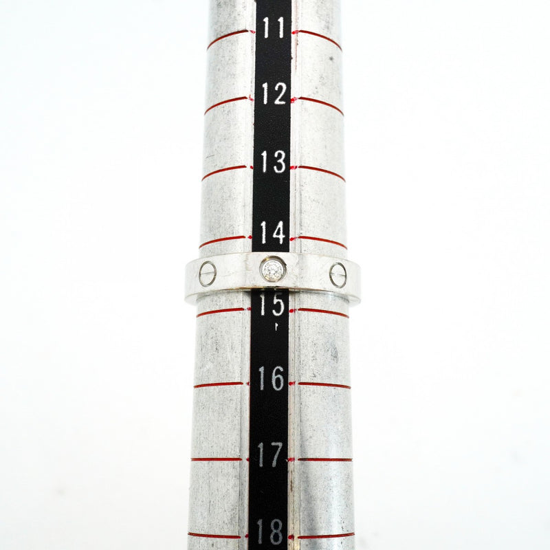 【6jeb0809】カルティエ リング ミニラブ 1PD K18WG ホワイトゴールド ダイヤモンド ＃55【中古】メンズ レディース ユニセックス