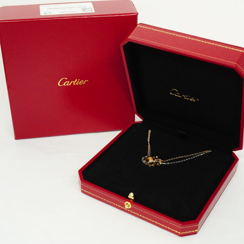 【6jeb0812】カルティエ ネックレス ラブ スリーフープ K18WG ホワイトゴールド K18PG ピンクゴールド ダイヤモンド【中古】レディース