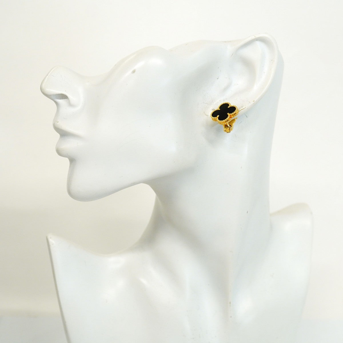【6jeb0821】ヴァンクリーフ＆アーペル ピアス ヴィンテージ アルハンブラ K18YG イエローゴールド オニキス ブラック【中古】レディース