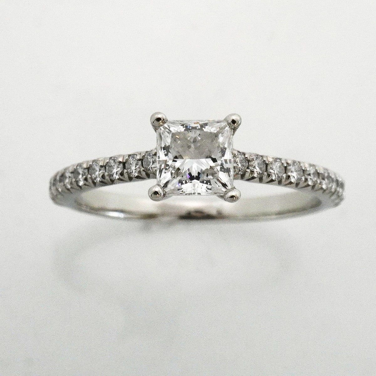 【6jeb0822】ティファニー リング ノヴォ/スクエアカット Pt950 プラチナ ダイヤモンド 0.50ct 9号【中古】レディース
