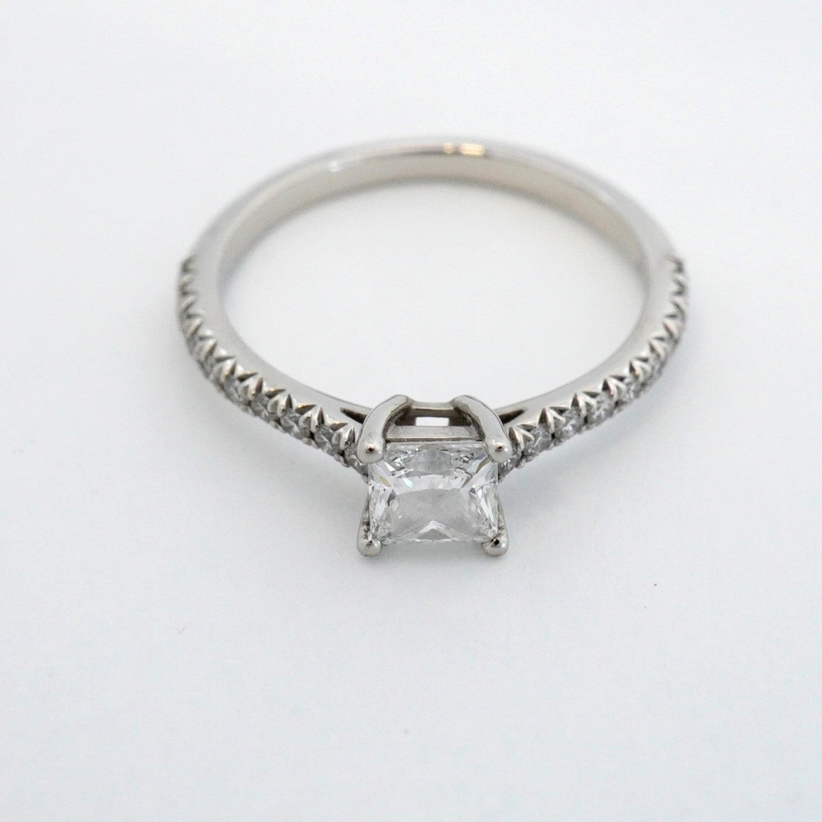 【6jeb0822】ティファニー リング ノヴォ/スクエアカット Pt950 プラチナ ダイヤモンド 0.50ct 9号【中古】レディース