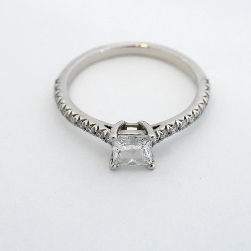 【6jeb0822】ティファニー リング ノヴォ/スクエアカット Pt950 プラチナ ダイヤモンド 0.50ct 9号【中古】レディース