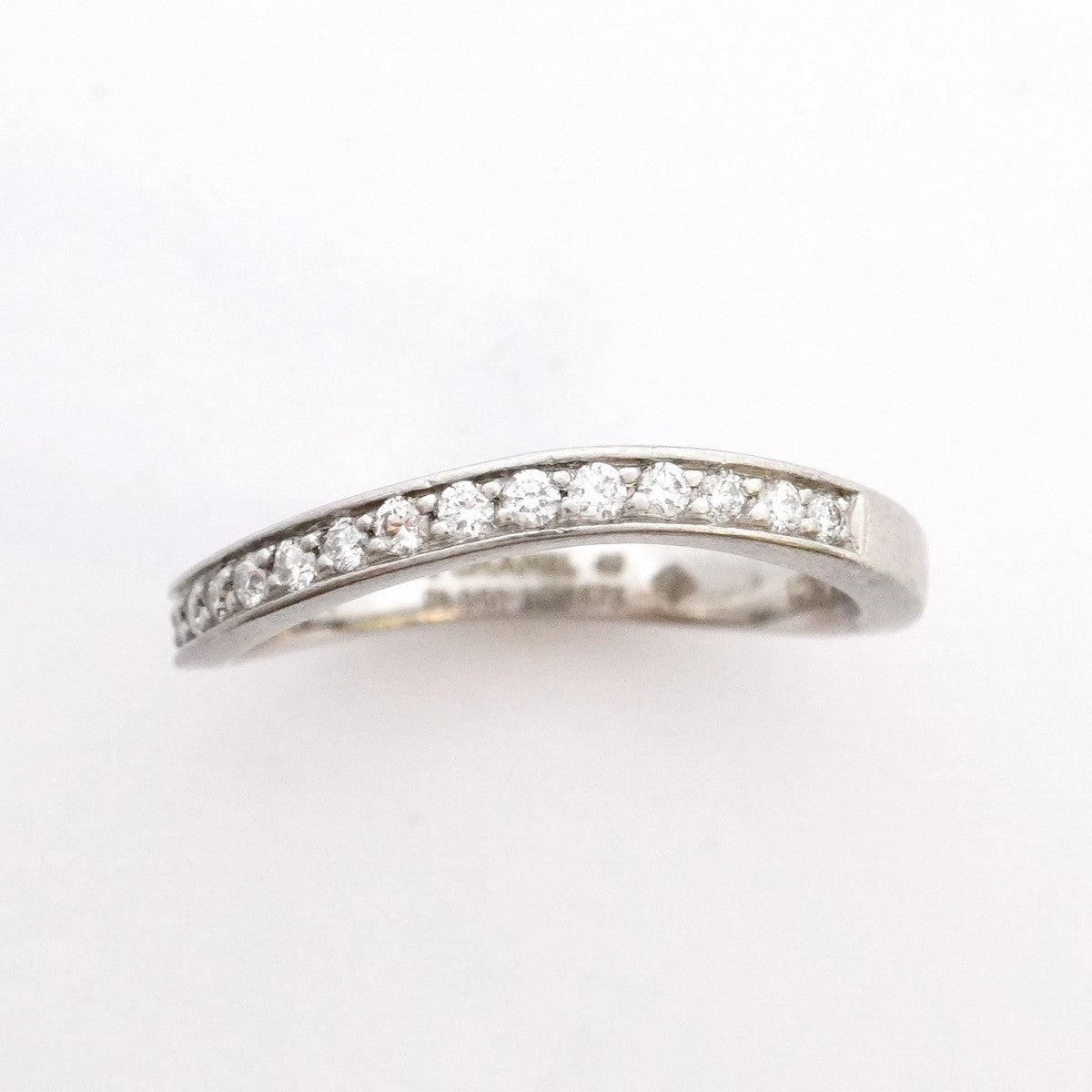 【6jeb0829】シャネル リング リュバンドゥ ハーフエタニティ Pt950 プラチナ ダイヤモンド ＃49【中古】レディース