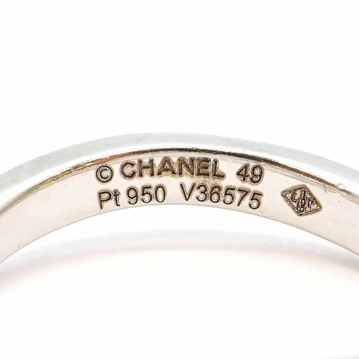 【6jeb0829】シャネル リング リュバンドゥ ハーフエタニティ Pt950 プラチナ ダイヤモンド ＃49【中古】レディース